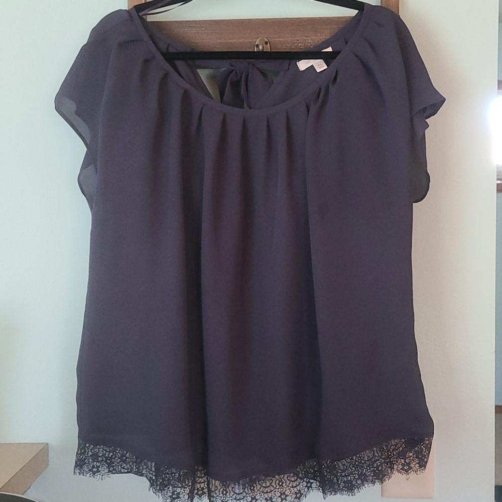 Lauren Conrad Navy/Grey Blouse